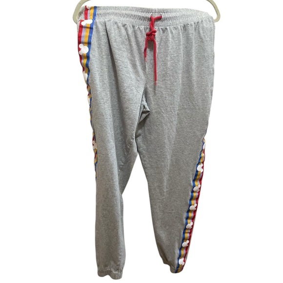 Disney Gray Joggers women L with Colorful Stripes and Disney Logo - Picture 4 of 5